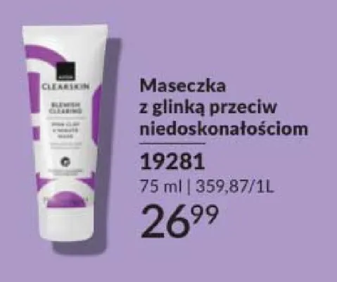 Maseczka z glinką przeciw niedoskonałościom Clearskin promocja w AVON