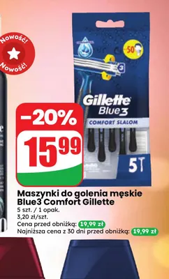 Maszynki do golenia męskie Blue3 Comfort Gillette promocja w Dino