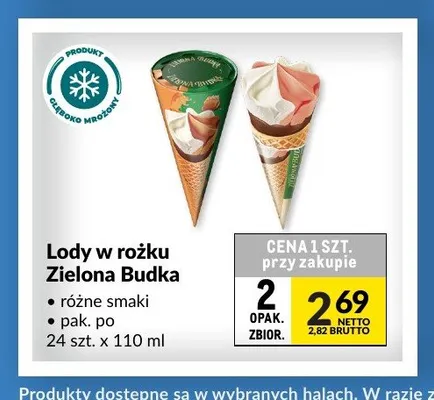 Lody w rożku Zielona Budka promocja w Makro
