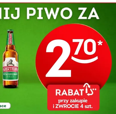 Piwo Kasztelan Niepasteryzowane promocja w Żabka