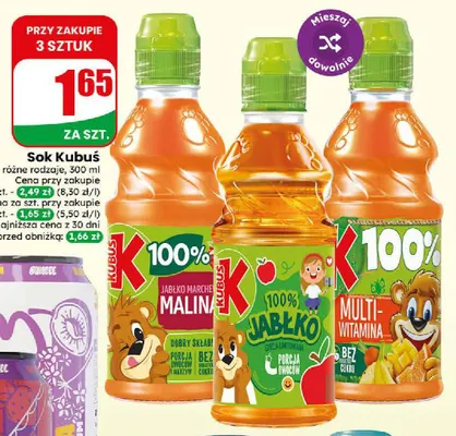 Sok Kubuś multiwitamina promocja w Dino