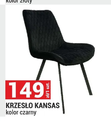 Krzesło Kansas kolor czarny promocja w Merkury Market