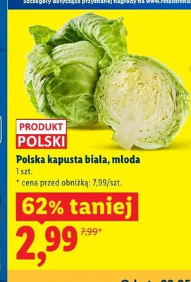 Kapusta biała młoda polska Lidl promocja w Lidl