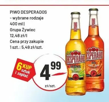 Piwo Desperados Original promocja w Sedal