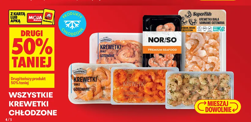 Krewetki białe gotowane Marinero promocja w Biedronka