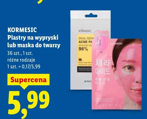 Plastry na wypryski lub maska do twarzy promocja w Lidl