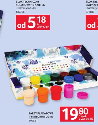 Farby plakatowe Oxford 14 kolorów promocja w Selgros
