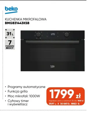 Kuchenka mikrofalowa BMGB31443KSB Beko promocja w Max Elektro
