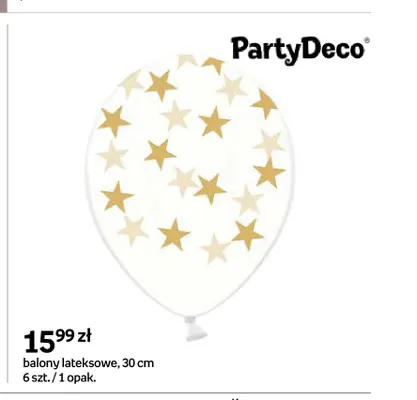 Balony lateksowe w gwiazdki PartyDeco 6-pak 30 cm promocja w Empik