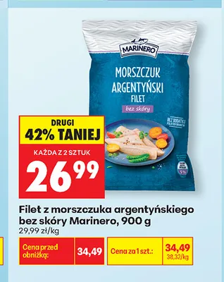 Filet z morszczuka argentyńskiego bez skóry Marinero promocja w Biedronka