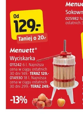Wyciskarka 6 l Menuett promocja w Jula