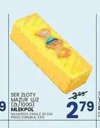 Ser żółty Złoty Mazur Mlekpol promocja w Wafelek