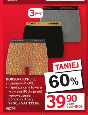 Bokserki męskie O'Neill 3-pak promocja w Selgros