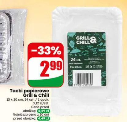 Tacki papierowe Grill & Chill promocja w Dino