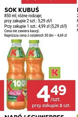 Sok Kubuś promocja w Stokrotka