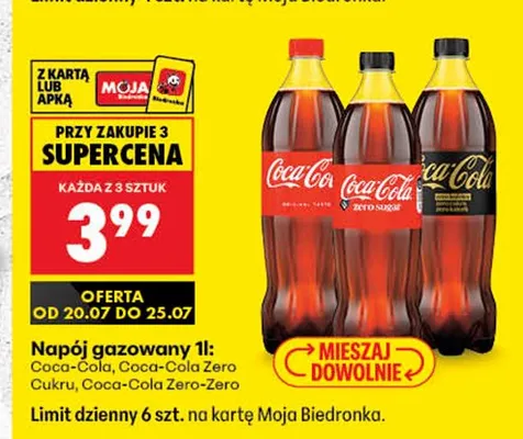 Napój gazowany Coca-Cola Zero-Zero promocja w Biedronka