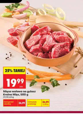 Mięso wołowe na gulasz Kraina Mięs promocja w Biedronka
