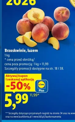 Brzoskwinie promocja w Lidl