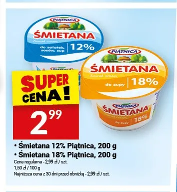 Śmietana 18% Piątnica promocja w Twój Market
