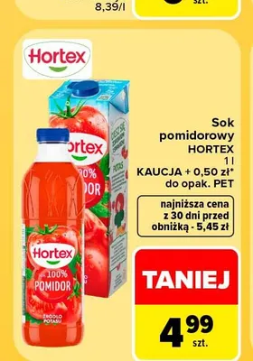 Sok pomidorowy Hortex promocja w Carrefour