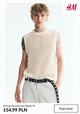 Bezrękawnik ażurowy H&M Regular Fit promocja w H&M