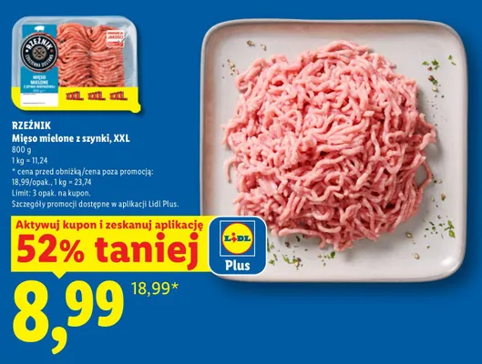 Mięso mielone z szynki Rzeźnik XXL promocja w Lidl