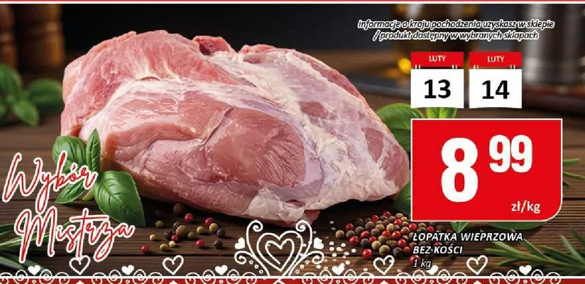 Łopatka wieprzowa bez kości promocja w Chorten