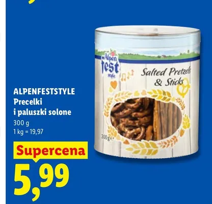 Precelki i paluszki solone Alpenfeststyle promocja w Lidl