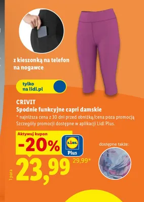 Spodnie funkcyjne capri damskie Crivit promocja w Lidl