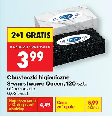 Chusteczki higieniczne 3-warstwowe różne rodzaje promocja w Biedronka