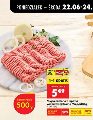 Mięso mielone z karkówki wieprzowej Kraina mięsa promocja w Biedronka
