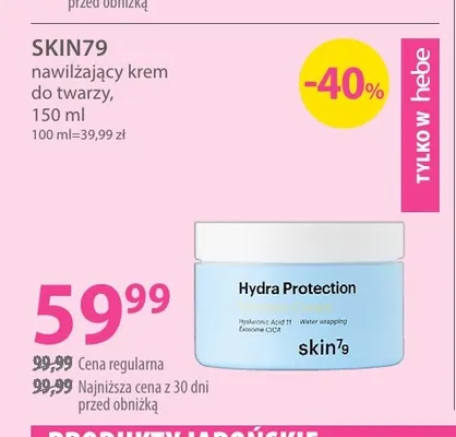 Nawilżający krem do twarzy Skin79 promocja w Hebe