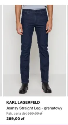 Jeansy Straight Leg Karl Lagerfeld granatowe promocja w Lounge by Zalando