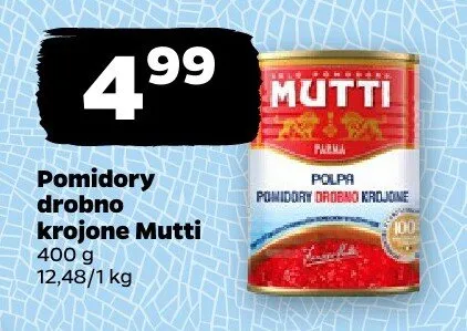 Pomidory drobno krojone Mutti promocja w Netto