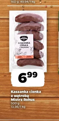 Kaszanka cienka z wątrobą Mistrz Rohus promocja w Netto