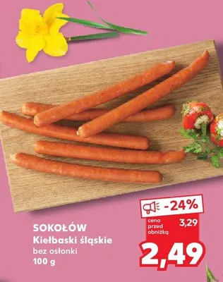 Kiełbaski śląskie bez osłonki promocja w Kaufland