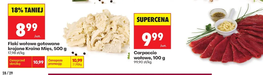 Carpaccio wołowe promocja w Biedronka