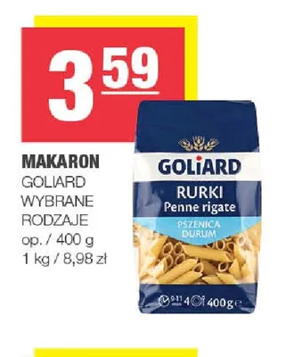 Makaron rurki Goliard promocja w SPAR