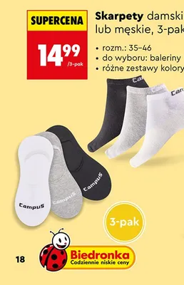 Skarpety męskie Campus 3-pak promocja w Biedronka