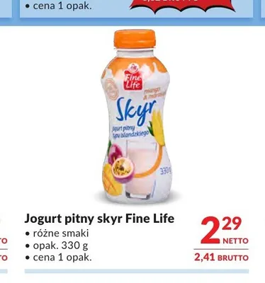Jogurt pitny skyr Fine Life promocja w Makro