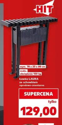 Ławka Laura ze schowkiem ogrodowo-cmentarna promocja w Kaufland