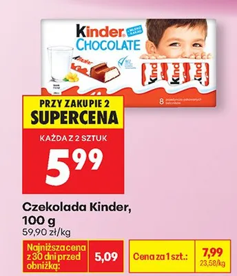 Czekolada Kinder Chocolate promocja w Biedronka
