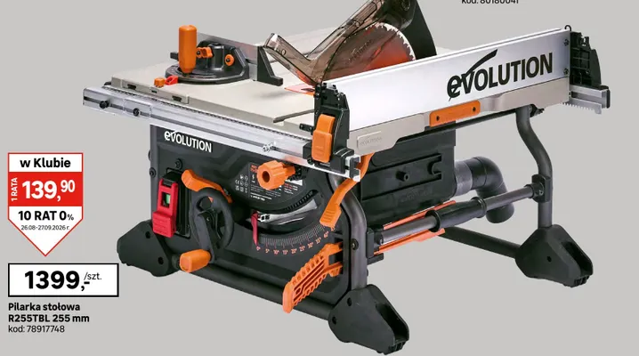 Pilarka stołowa Evolution R255TBL 255 mm promocja w Leroy Merlin