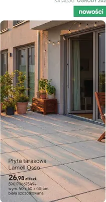 Płyta tarasowa Lamell Osso biała szczotkowana promocja w Castorama
