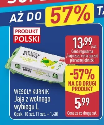 Jaja z wolnego wybiegu L Wesoły Kurnik promocja w Aldi