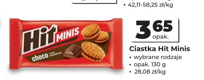 Ciastka Hit Minis choco promocja w Odido