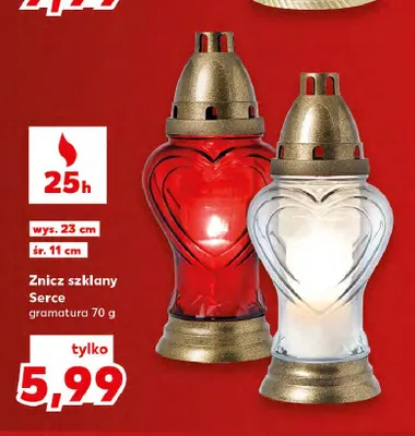 Znicz szklany Serce promocja w Kaufland