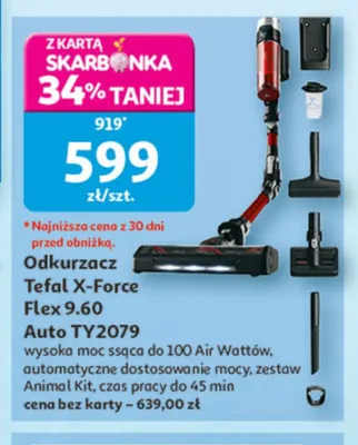 Odkurzacz Tefal X-Force Flex 9.60 Auto TY2079 promocja w Auchan