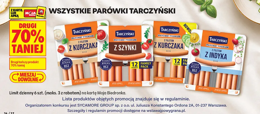 Parówki Tarczyński promocja w Biedronka