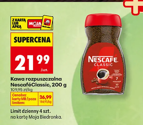 Kawa rozpuszczalna Nescafé Classic promocja w Biedronka